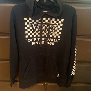 MENS - sz S VANS Black White Off the Wall Checkered Skater Pullover Hoodie sweat